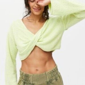 Urban Outfitters Light Green Wrap Top